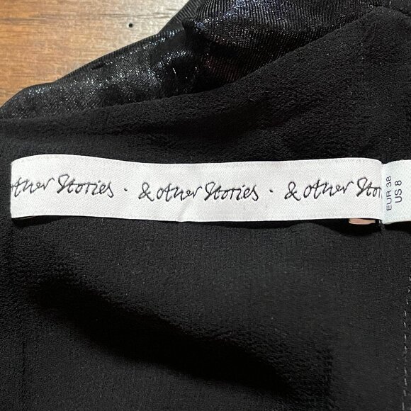 & Other Stories Iridescent Sheer Silk Organza Sleeveless Blouse - Picture 3 of 8